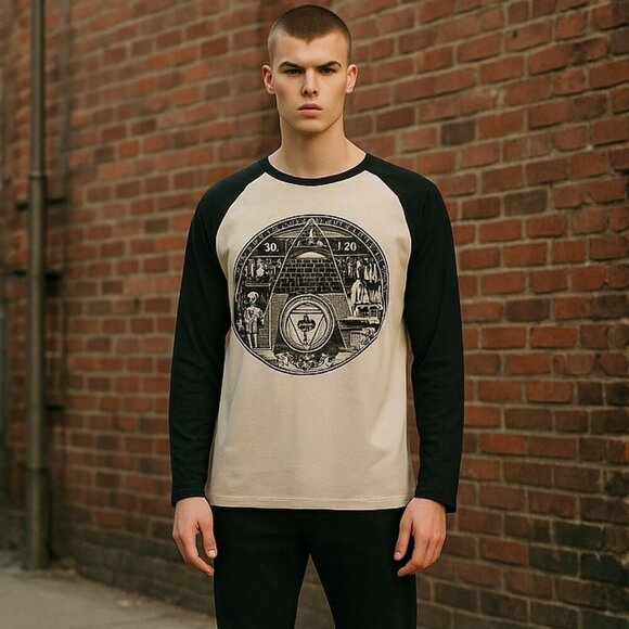 Zoo York Shirt L Voodoo Wicca Graphic Long Sleeve Raglan Y2K Skater Grunge - Picture 1 of 7